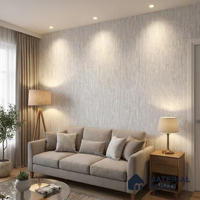 ST021029 | Silver Dash Stripe PVC Patterned Wallpaper - 10.05 Meter x 20.86 Inches, 57.33 Sq. Ft. (Min. 15% Wastage)