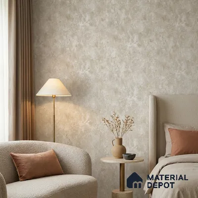 ST021038 | Pale Grey Mottled Stone PVC Patterned Wallpaper - 10.05 Meter x 20.86 Inches, 57.33 Sq. Ft. (Min. 15% Wastage)