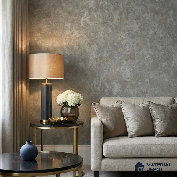 ST021040 | Grey Mottled Stone PVC Patterned Wallpaper - 10.05 Meter x 20.86 Inches, 57.33 Sq. Ft. (Min. 15% Wastage)