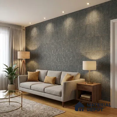 ST021060 | Teal Stone Brick Block PVC Patterned Wallpaper - 10.05 Meter x 20.86 Inches, 57.33 Sq. Ft. (Min. 15% Wastage)