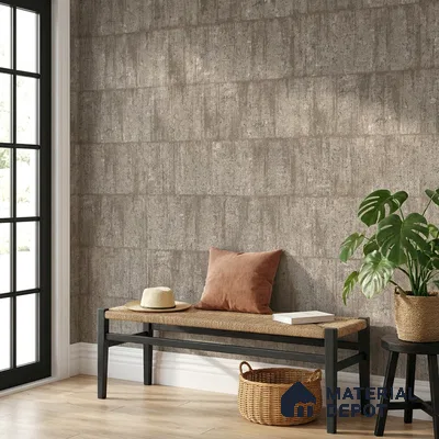 ST021064 | Grey Brown Stone Brick Block PVC Patterned Wallpaper - 10.05 Meter x 20.86 Inches, 57.33 Sq. Ft. (Min. 15% Wastage)