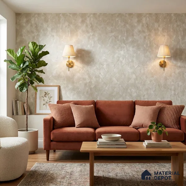 ST021078 | Cream Diamond Mosaic Texture PVC Patterned Wallpaper - 10.05 Meter x 20.86 Inches, 57.33 Sq. Ft. (Min. 15% Wastage)