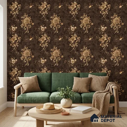 1101 | 10 Meter x 21 Inches Florals Look Wallpaper - 57.37 Sq. Ft. | Minimum 15% wastage during installation
