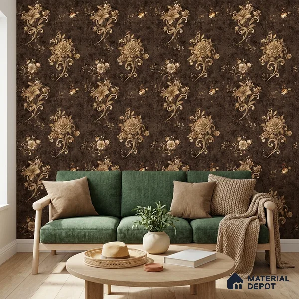 1101 | 10 Meter x 21 Inches Florals Look Wallpaper - 57.37 Sq. Ft. | Minimum 15% wastage during installation