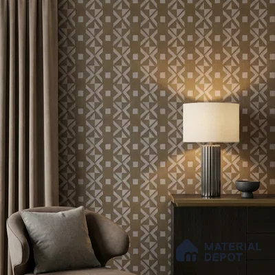 AMBL23433 | Dark Brown Cross Diamond Patterned Wallpaper - 10 Meter x 21 Inches, 57.05 Sq. Ft. (Min. 15% Wastage)