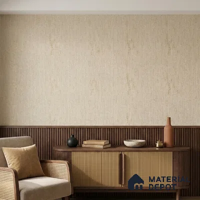 AMBL23441 | Beige Distressed Kraft Textured Wallpaper - 10 Meter x 21 Inches, 57.05 Sq. Ft. (Min. 15% Wastage)