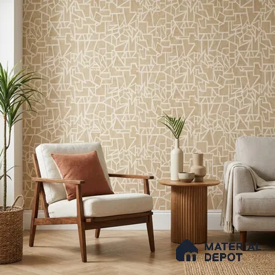 AMBL23446 | 10 Meter x 21 Inches Geometric Look Wallpaper - 57.05 Sq. Ft. | Minimum 15% wastage during installation