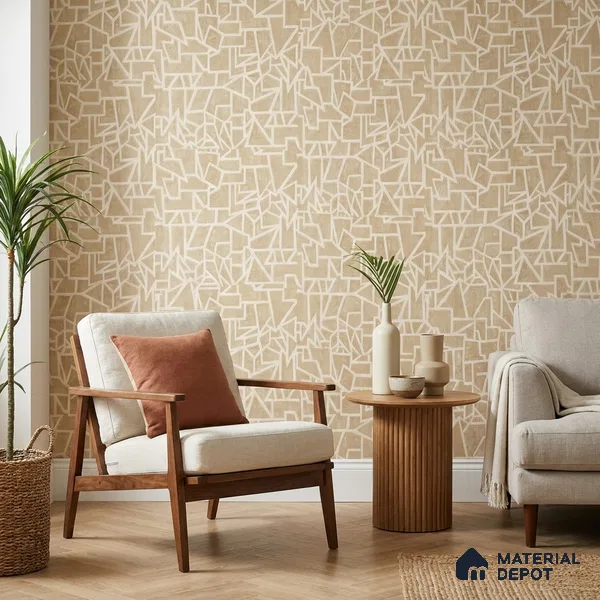 AMBL23446 | 10 Meter x 21 Inches Geometric Look Wallpaper - 57.05 Sq. Ft. | Minimum 15% wastage during installation