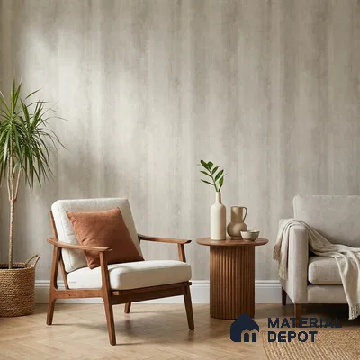 AMBL23445 | Grey Wide Stripes Textured Wallpaper - 10 Meter x 21 Inches, 57.05 Sq. Ft. (Min. 15% Wastage)