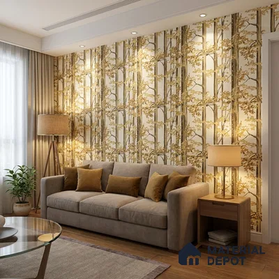 FE502-3 | 10 Meter x 21 Inch PVC Tropical Look Wallpaper - 57 Sq. Ft. | Minimum 15% wastage during installation