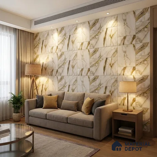 FE503-2 | 10 Meter x 21 Inch PVC Marble Look Wallpaper - 57 Sq. Ft. | Minimum 10% wastage during installation