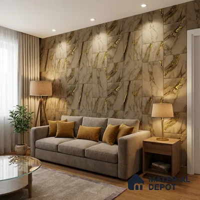FE503-3 | 10 Meter x 21 Inch PVC Marble Look Wallpaper - 57 Sq. Ft. | Minimum 10% wastage during installation