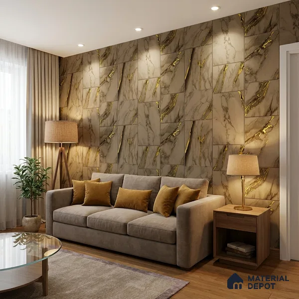 FE503-3 | 10 Meter x 21 Inch PVC Marble Look Wallpaper - 57 Sq. Ft. | Minimum 10% wastage during installation