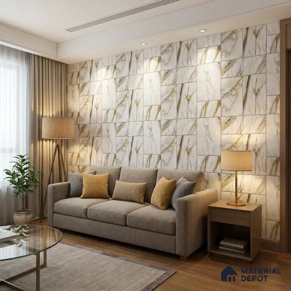 FE503-1 | 10 Meter x 21 Inch PVC Marble Look Wallpaper - 57 Sq. Ft. | Minimum 10% wastage during installation