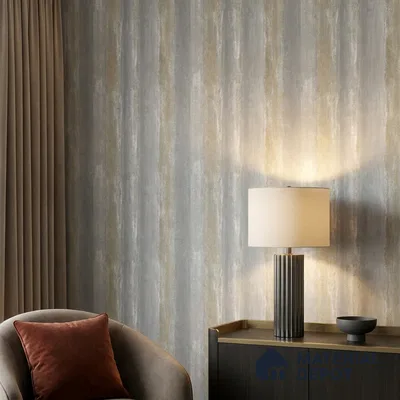 FE505-4 | Silver Grey Vertical Streak PVC Patterned Wallpaper - 10 Meter x 21 Inch, 57 Sq. Ft. (Min. 15% Wastage)