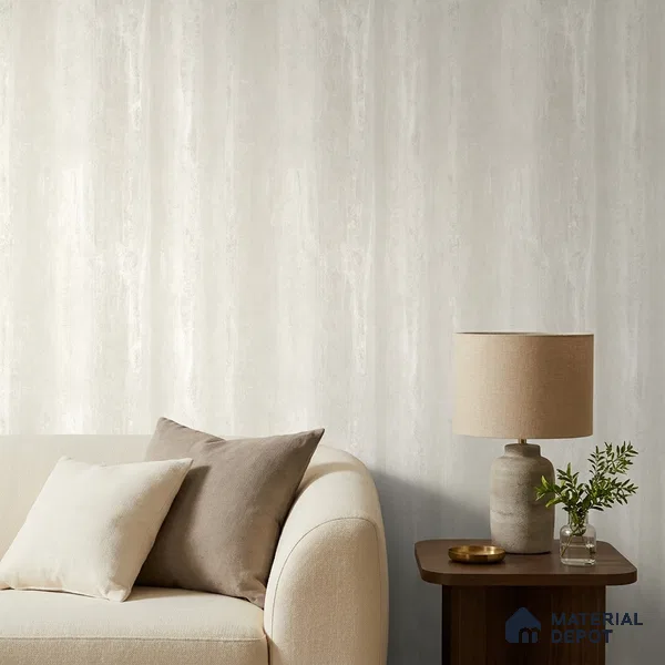 FE505-1 | Off-White Vertical Streak PVC Patterned Wallpaper - 10 Meter x 21 Inch, 57 Sq. Ft. (Min. 15% Wastage)