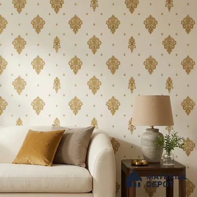 FE507-2 | 10 Meter x 21 Inch PVC Damask Look Wallpaper - 57 Sq. Ft. | Minimum 15% wastage during installation
