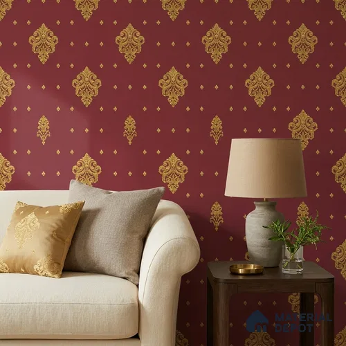 FE507-3 | 10 Meter x 21 Inch PVC Damask Look Wallpaper - 57 Sq. Ft. | Minimum 15% wastage during installation