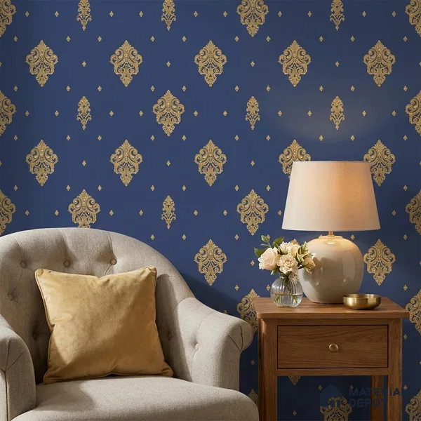 FE507-4 | 10 Meter x 21 Inch PVC Damask Look Wallpaper - 57 Sq. Ft. | Minimum 15% wastage during installation
