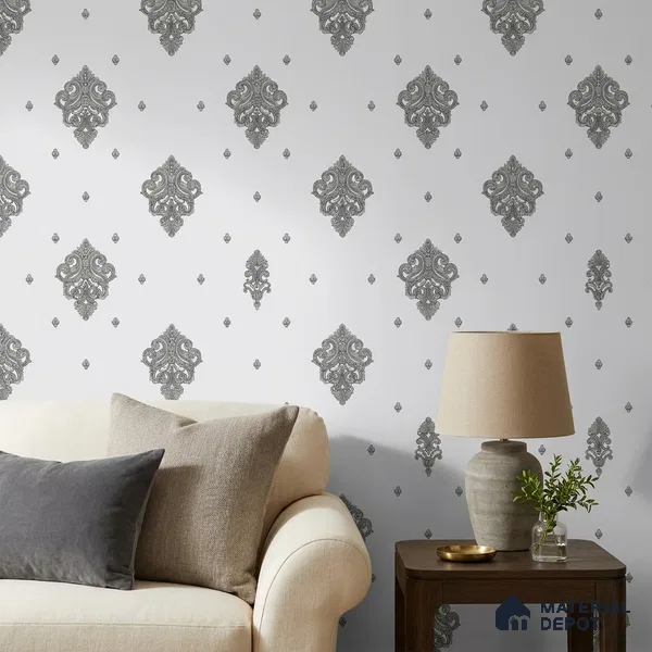 FE507-1 | 10 Meter x 21 Inch PVC Damask Look Wallpaper - 57 Sq. Ft. | Minimum 15% wastage during installation