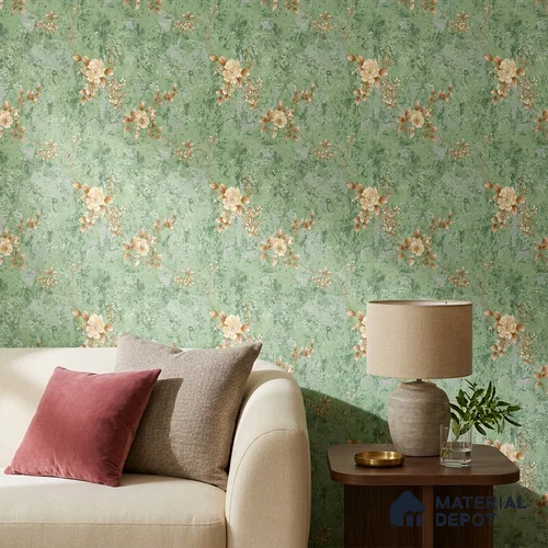 FE508-3 | 10 Meter x 21 Inch PVC Florals Look Wallpaper - 57 Sq. Ft. | Minimum 15% wastage during installation