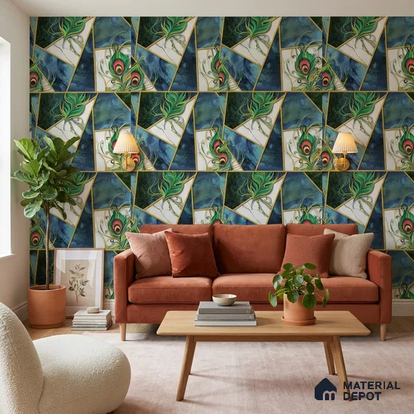 FE509-2 | 10 Meter x 21 Inch PVC Geometric Look Wallpaper - 57 Sq. Ft. | Minimum 15% wastage during installation