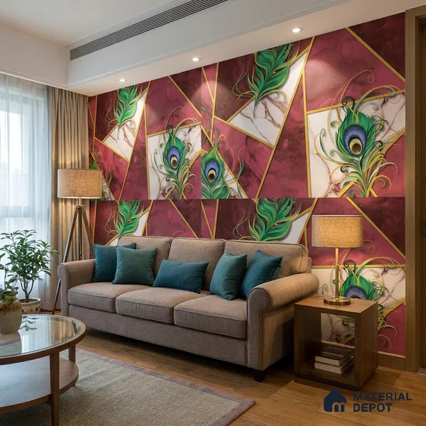 FE509-3 | 10 Meter x 21 Inch PVC Geometric Look Wallpaper - 57 Sq. Ft. | Minimum 15% wastage during installation