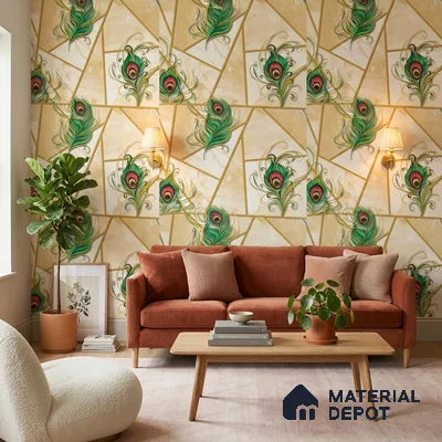 FE509-1 | 10 Meter x 21 Inch PVC Geometric Look Wallpaper - 57 Sq. Ft. | Minimum 15% wastage during installation