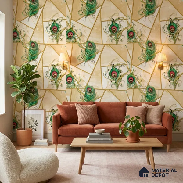FE509-1 | 10 Meter x 21 Inch PVC Geometric Look Wallpaper - 57 Sq. Ft. | Minimum 15% wastage during installation