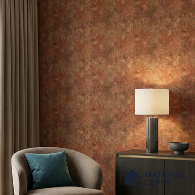 FE512-4 | Orange Corroded Metal PVC Textured Wallpaper - 10 Meter x 21 Inch, 57 Sq. Ft. (Min. 15% Wastage)