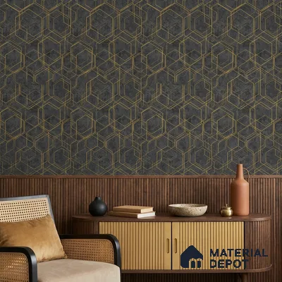 AMBL23401 | 10 Meter x 21 Inches Geometric Look Wallpaper - 57.05 Sq. Ft. | Minimum 15% wastage during installation