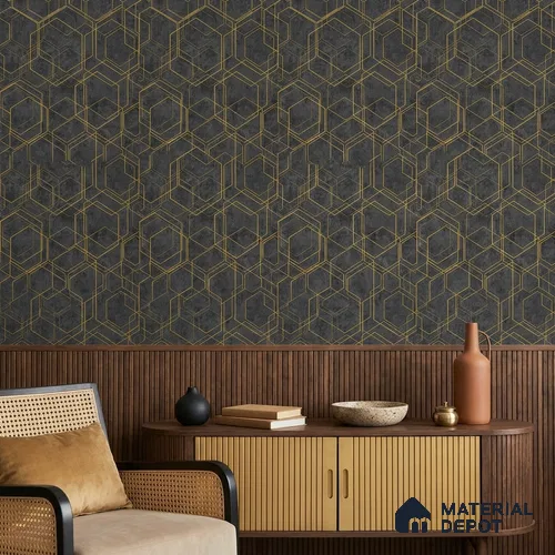 AMBL23401 | 10 Meter x 21 Inches Geometric Look Wallpaper - 57.05 Sq. Ft. | Minimum 15% wastage during installation