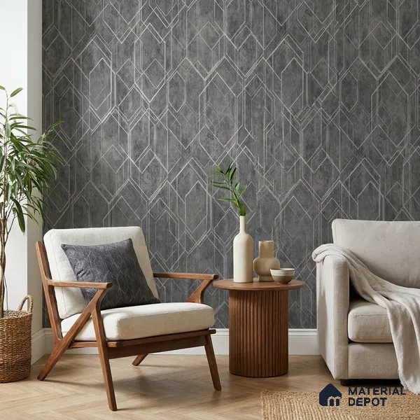 AMBL23403 | 10 Meter x 21 Inches Geometric Look Wallpaper - 57.05 Sq. Ft. | Minimum 15% wastage during installation