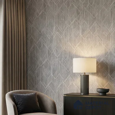 AMBL23405 | Taupe Grey Diamond Panel Geometric Wallpaper - 10 Meter x 21 Inches, 57.05 Sq. Ft. (Min. 15% Wastage)