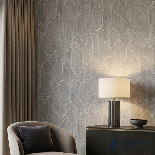 AMBL23405 | 10 Meter x 21 Inches Geometric Look Wallpaper - 57.05 Sq. Ft. | Minimum 15% wastage during installation
