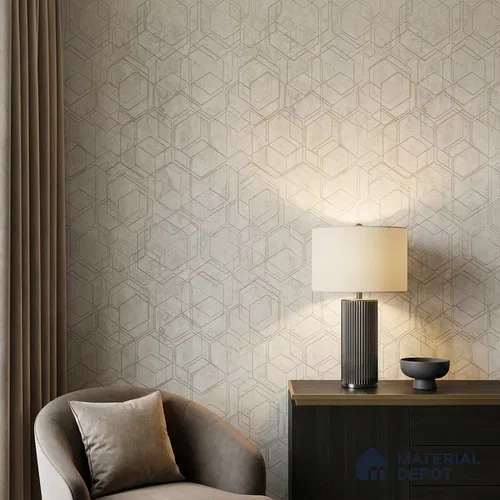 AMBL23407 | 10 Meter x 21 Inches Geometric Look Wallpaper - 57.05 Sq. Ft. | Minimum 15% wastage during installation