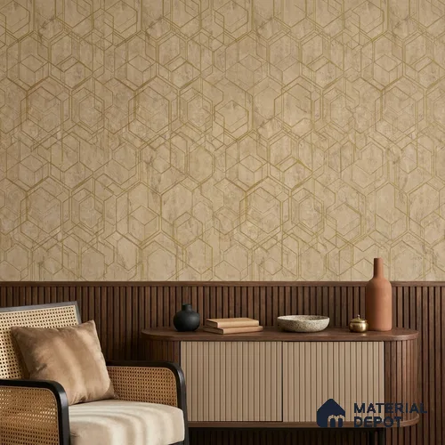 AMBL23411 | 10 Meter x 21 Inches Geometric Look Wallpaper - 57.05 Sq. Ft. | Minimum 15% wastage during installation