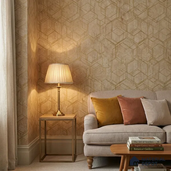 AMBL23413 | 10 Meter x 21 Inches Geometric Look Wallpaper - 57.05 Sq. Ft. | Minimum 15% wastage during installation