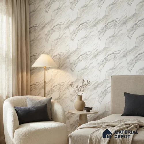 85110-3 | 5 Meter x 42 Inch PVC Marble Look Wallpaper - 57 Sq. Ft. | Minimum 10% wastage during installation