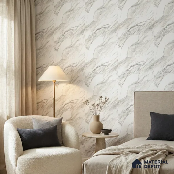 85110-3 | 5 Meter x 42 Inch PVC Marble Look Wallpaper - 57 Sq. Ft. | Minimum 10% wastage during installation