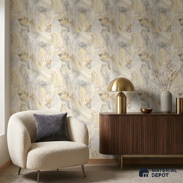 85109-5 | 5 Meter x 42 Inch PVC Marble Look Wallpaper - 57 Sq. Ft. | Minimum 10% wastage during installation