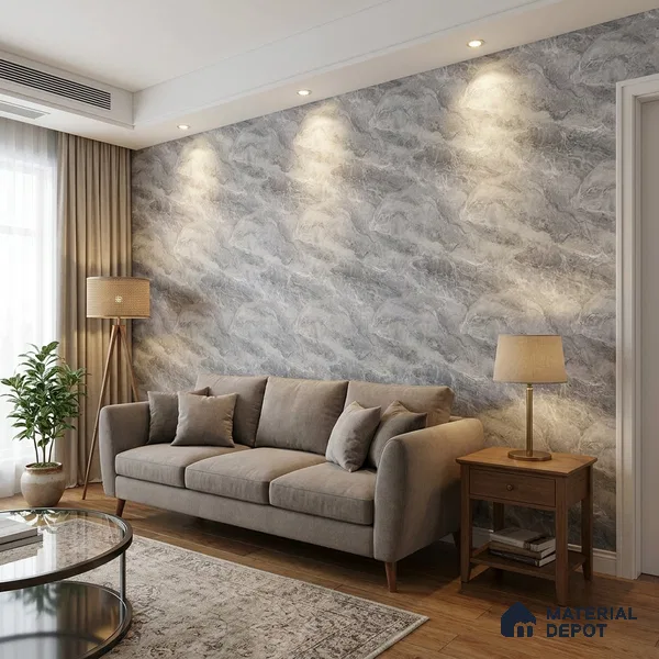 85106-3 | 5 Meter x 42 Inch PVC Marble Look Wallpaper - 57 Sq. Ft. | Minimum 10% wastage during installation