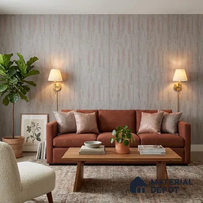 RD2615 | Grey Streaked Brush PVC Textured Wallpaper - 10 Meter x 21 Inch, 57 Sq. Ft. (Min. 15% Wastage)
