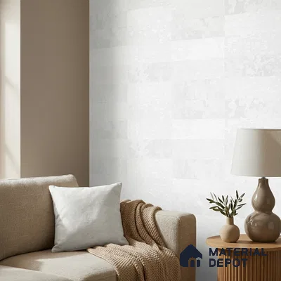 RD2632 | White Cork Tiles PVC Textured Wallpaper - 10 Meter x 21 Inch, 57 Sq. Ft. (Min. 15% Wastage)