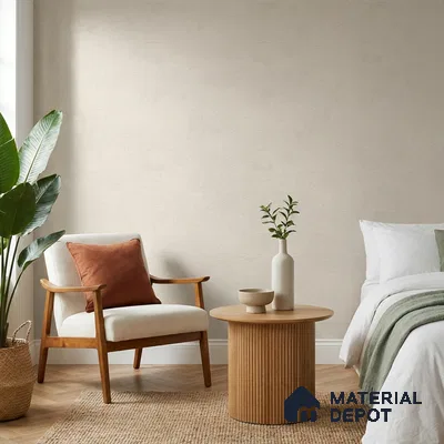 RD2633 | Beige Soft Plaster PVC Textured Wallpaper - 10 Meter x 21 Inch, 57 Sq. Ft. (Min. 15% Wastage)