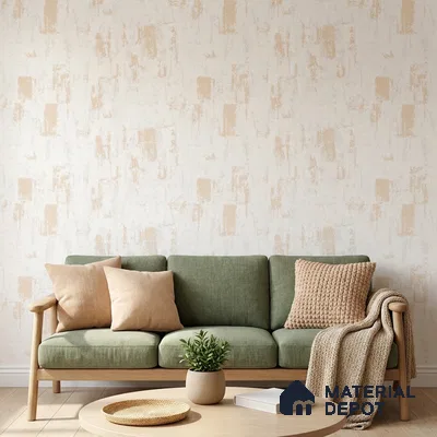 RD2648 | White Scraped Plaster PVC Textured Wallpaper - 10 Meter x 21 Inch, 57 Sq. Ft. (Min. 15% Wastage)