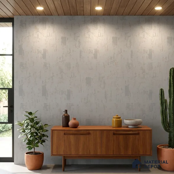 RD2650 | Grey Scraped Plaster PVC Textured Wallpaper - 10 Meter x 21 Inch, 57 Sq. Ft. (Min. 15% Wastage)
