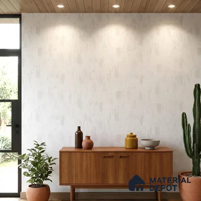RD2651 | White Scraped Plaster PVC Textured Wallpaper - 10 Meter x 21 Inch, 57 Sq. Ft. (Min. 15% Wastage)