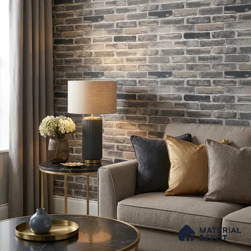 RD2660 | 10 Meter x 21 Inch PVC Brick Look Wallpaper - 57 Sq. Ft. | Minimum 15% wastage during installation