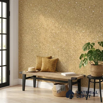 23810 | Mustard Gold Dot Sparkle Texture Patterned Wallpaper - 10 Meter x 21 Inches, 57.41 Sq. Ft. (Min. 15% Wastage)